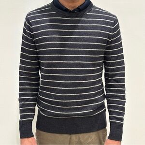 J Crew Striped Men's Sweater - Dark Gray